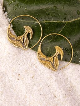 Studio One Love - Leafy Affairs Gold-Plated Handmade Brass Hoop Earrings
