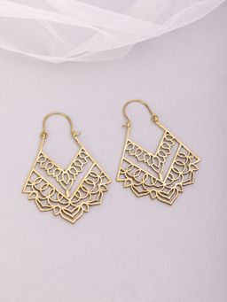 Studio One Love - Silent Serenity Gold-Plated Handmade Brass Hoop Earrings