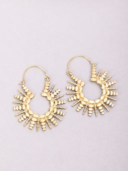 Studio One Love - Radiant Aura Gold-Plated Handmade Brass Hoop Earrings