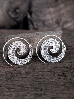 Studio One Love - Sea Delight Silver-Plated Handmade Brass Hoop Earrings
