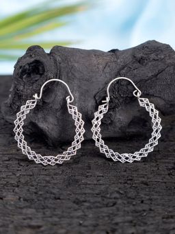 Studio One Love - Braided Beauty Silver-Plated Handmade Brass Hoop Earrings