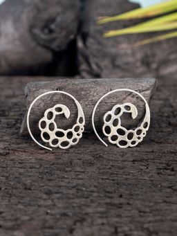 Studio One Love - Honeycomb Hustle Silver-Plated Handmade Brass Hoop Earrings