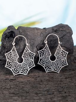 Studio One Love - Illusion Silver-Plated Handmade Brass Hoop Earrings