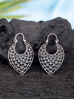 Studio One Love - Chandelier Silver-Plated Handmade Brass Hoop Earrings