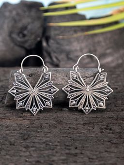 Studio One Love - Starry Dreams Silver-Plated Handmade Brass Hoop Earrings