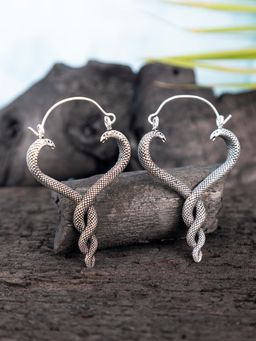 Studio One Love - Coiled Conversations Silver-Plated Handmade Brass Hoop Earrings