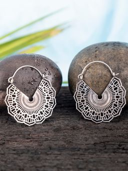 Studio One Love - Lost in You Silver-Plated Handmade Brass Hoop Earrings