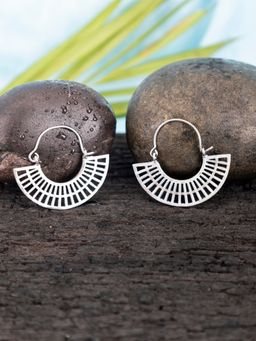 Studio One Love - Dreamy Doodles Silver-Plated Handmade Brass Hoop Earrings