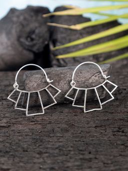 Studio One Love - Chunky Melody Silver-Plated Handmade Brass Hoop Earrings