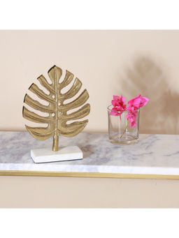Manor House - Big Gold Leaf Sculpture with Marble Base