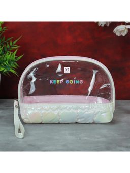 NFI Essentials - White Makeup Pouch for Women