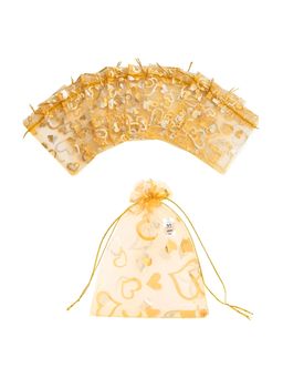 NFI Essentials - Gold Potli Gift Pouches for Return Gifting. (Pack of 50)