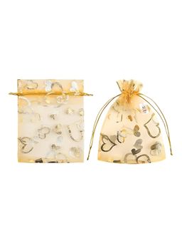 NFI Essentials - Gold Potli Gift Pouches for Return Gifting. (Pack of 50)