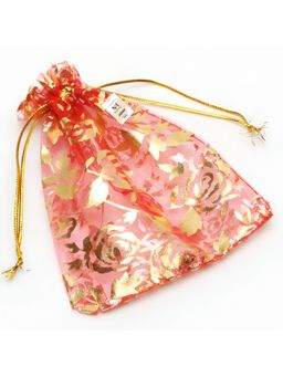 NFI Essentials - Red Potli Gift Pouches for Return Gifting. (Pack of 50)