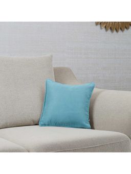 HomeTown - Nora Shades Suede Reversible Solid Cushion Cover 30 x 30 Cm in Turquoise Colour