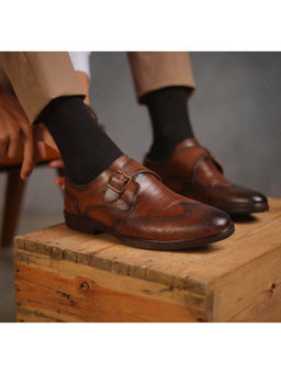 ERGON - City EC-05 Men Brown Formal Monk Straps