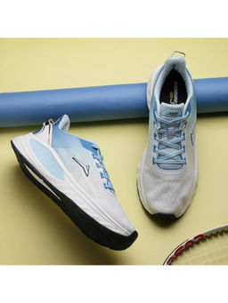 JQR - ZAPATOS-28 White & Navy Blue Men Running Shoes