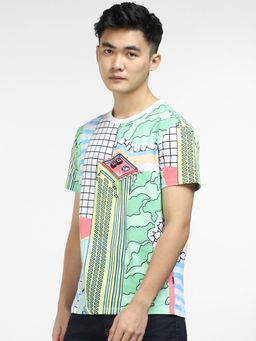 Jack & Jones - Green Printed Crew Neck T-shirt