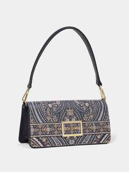 Ritu Kumar - Jamawar Navy Blue Sling Bag