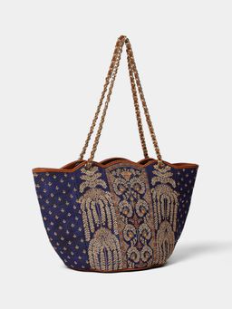 Ritu Kumar - Pattachitraa Indigo Handbag