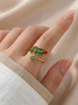 Designs & You - Gold-Plated Multi-Color Contemporary Adjustable Ring