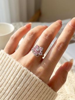 Designs & You - Silver Plated Star Themed Rotatable Multi-Color Adjustable Ring