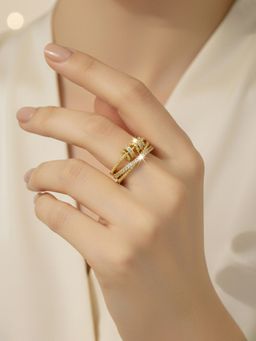 Designs & You - Gold Plated Contemporary Rotatable Adjustable Ring
