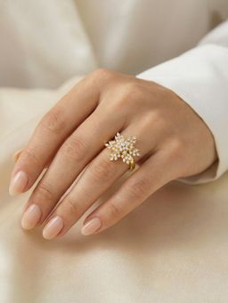 Designs & You - Gold Plated Star Shaped Rotatable Adjustable Ring