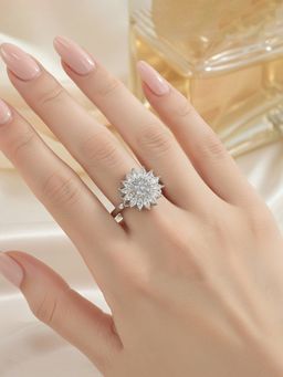 Designs & You - Silver Plated Star Shaped Rotatable Adjustable Ring