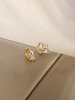Designs & You - Anti Tarnish Teddy Bear Themed Contemporary Hoops