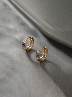 Designs & You - Anti Tarnish Multi-Color Stone Studded Hoops