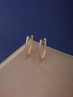 Designs & You - Anti Tarnish Stone Studded Contemporary Hoops