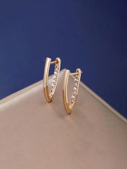 Designs & You - Anti Tarnish Stone Studded Contemporary Hoops