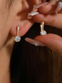 Designs & You - Anti Tarnish Stone Studded Contemporary Hoops