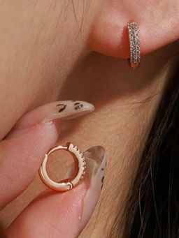 Designs & You - Anti Tarnish Stone Studded Contemporary Hoops