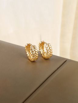 Designs & You - Anti Tarnish Leaf Themed Contemporary Hoops