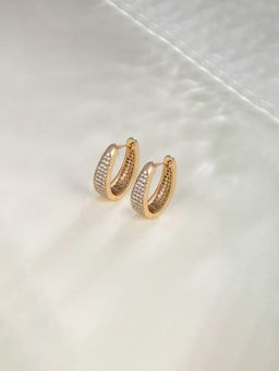 Designs & You - Anti Tarnish Stone Studded Contemporary Hoops