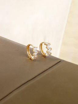 Designs & You - Anti Tarnish Stone Studded Contemporary Hoops