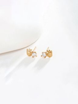 Designs & You - Anti Tarnish Hand Shaped Contemporary Studs