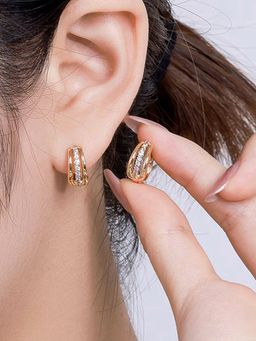 Designs & You - Anti Tarnish Stone Studded Hoops