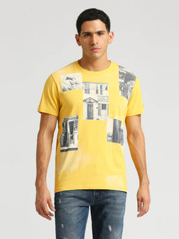 Pepe Jeans - Yellow Gabino Photographic Printed T-Shirt