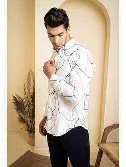 HILO DESIGN - White Seiche Cotton Satin Shirt