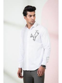 HILO DESIGN - White Bianco Cotton Satin Shirt