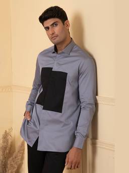 HILO DESIGN - Grey Arte Cotton Shirt