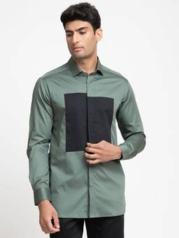 HILO DESIGN - Olive Olinoir Cotton Shirt