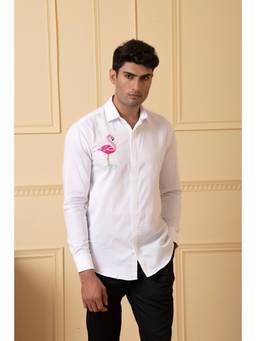 HILO DESIGN - White Swanique Cotton Shirt