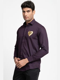 HILO DESIGN - Purple Sway Cotton Shirt