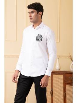 HILO DESIGN - White Stripedorn Cotton Shirt