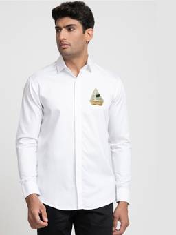 HILO DESIGN - White Canoe Cotton Shirt