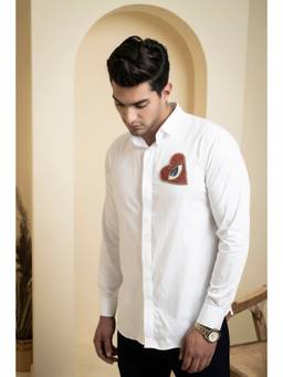 HILO DESIGN - White Redert Cotton Satin Shirt